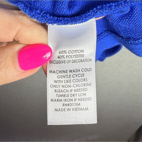 Kim Rogers Women’s Royal Blue Drawstring Collar Cardigan Roll Tab Sleeve size L - Picture 8 of 11